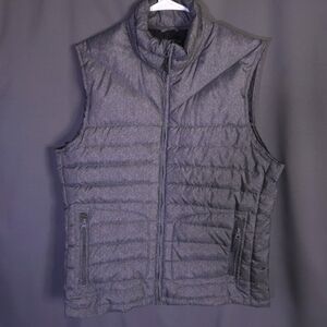 Nautica Mens Herringbone Packable Vest‎ Gray Size Medium Down Filled Gorpcore